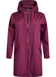 Regenjas met zakken en capuchon, Donker Bordeaux