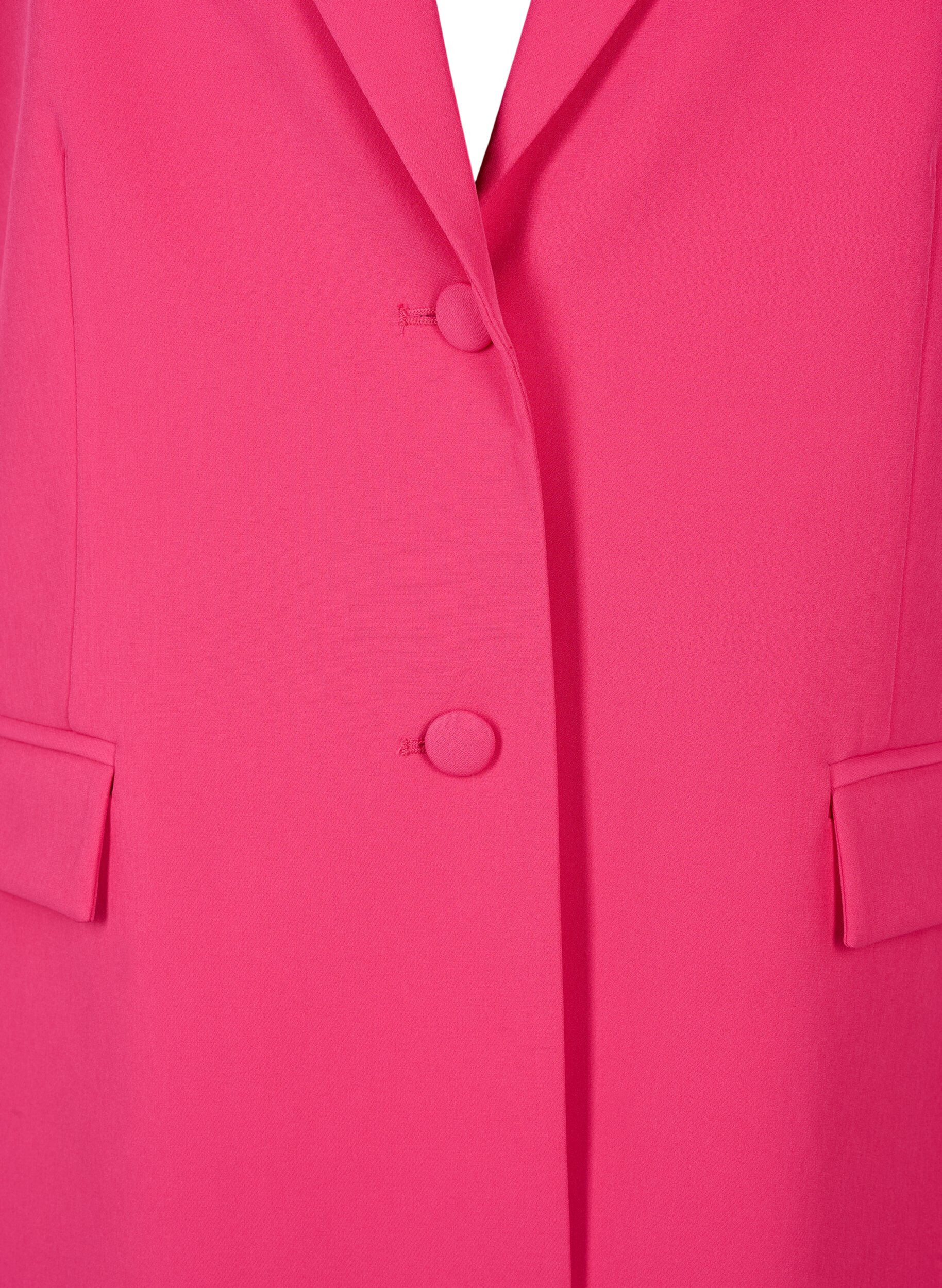 Zizzi Klassieke blazer met knoopsluiting, Pink Yarrow, Packshot image number 2