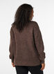 Gebreide trui met hoge hals en rits, Bruin, Model image number 2