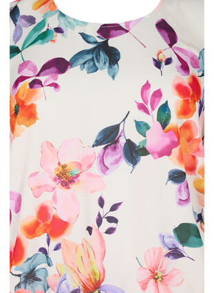 Gebloemde blouse met smokwerk, Buttercream Flower , Packshot image number 2