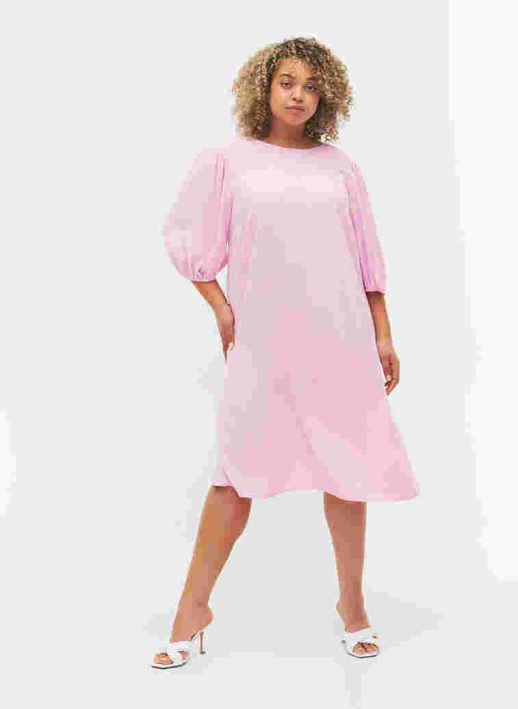 Viscose jurk met rugdetail, Mauve Mist, Model image number 3