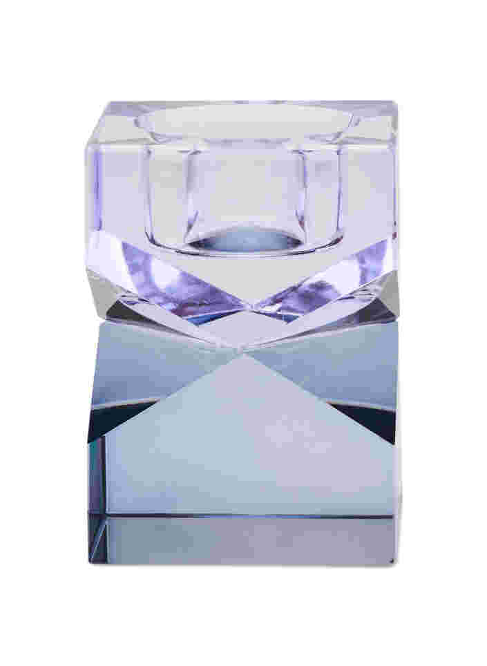 Kaarsenhouder in kristalglas, Blue, Packshot