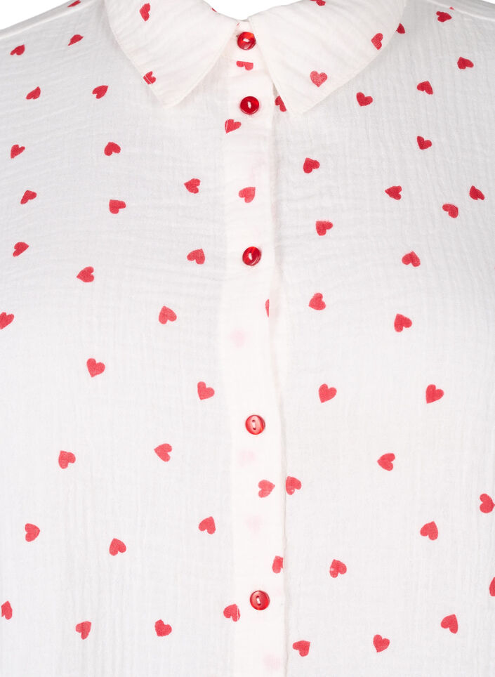 Shirtblouse met 3/4 mouwen, Wit, Packshot image number 2