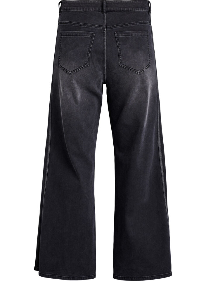 Wide fit jeans met verticale denimdetails, Grijs, Packshot image number 1