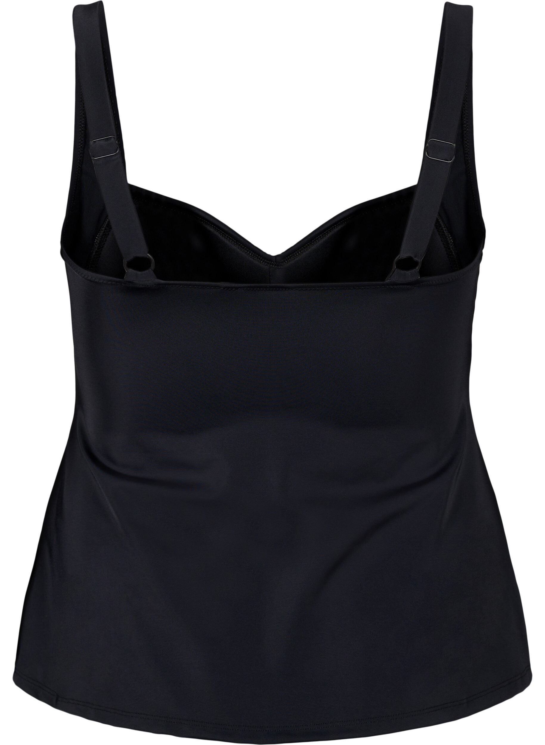 Zizzi Gedrapeerde tankini, Zwart, Packshot image number 1