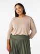 Jersey blouse met 3/4 mouwen, Beige, Model image number 0