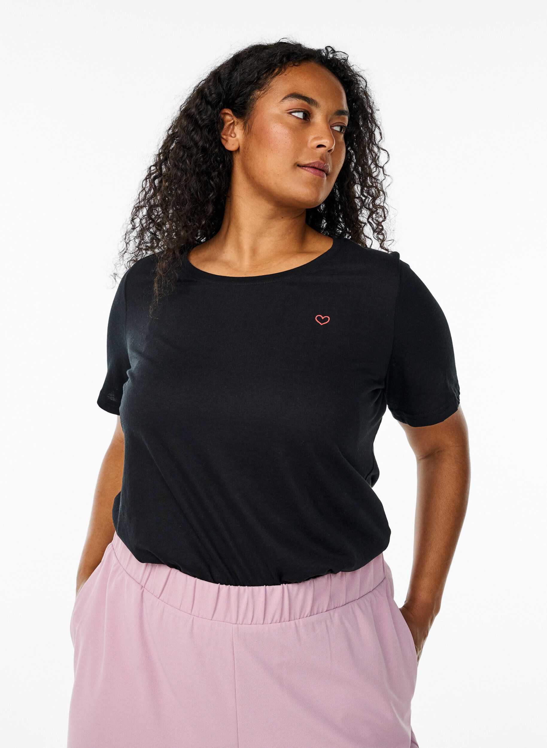 Zizzi FLASH - T-shirt met motief, Zwart, Model image number 0