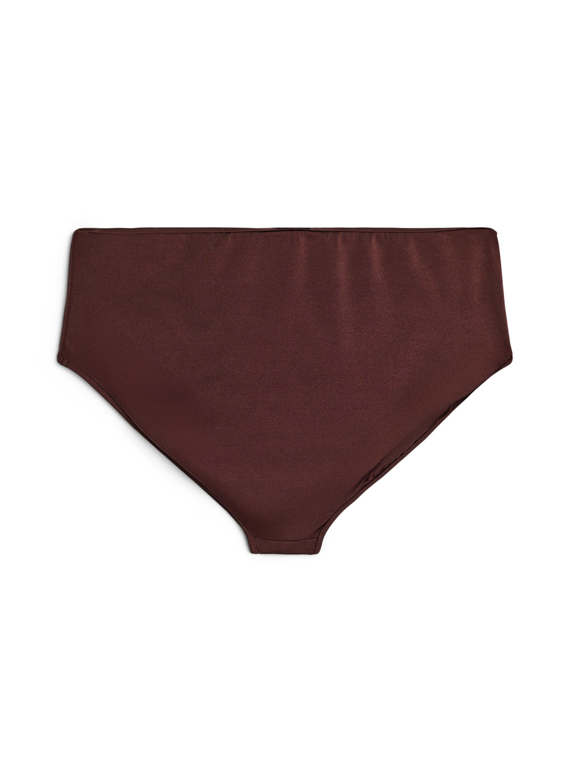 Zizzi Omkeerbare bikinibroekjes met normale taille, Bruin, Packshot image number 1