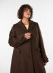 Wolblendjas met revers en knopen, Bruin, Model image number 3