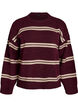 Gebreide blouse met dubbele contrasterende strepen, Rood, Packshot image number 0