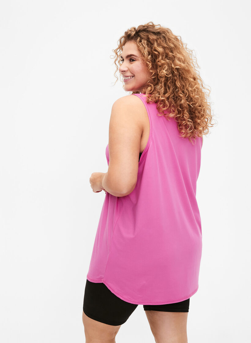 Sporttopje met V-hals, Raspberry Rose, Model image number 1