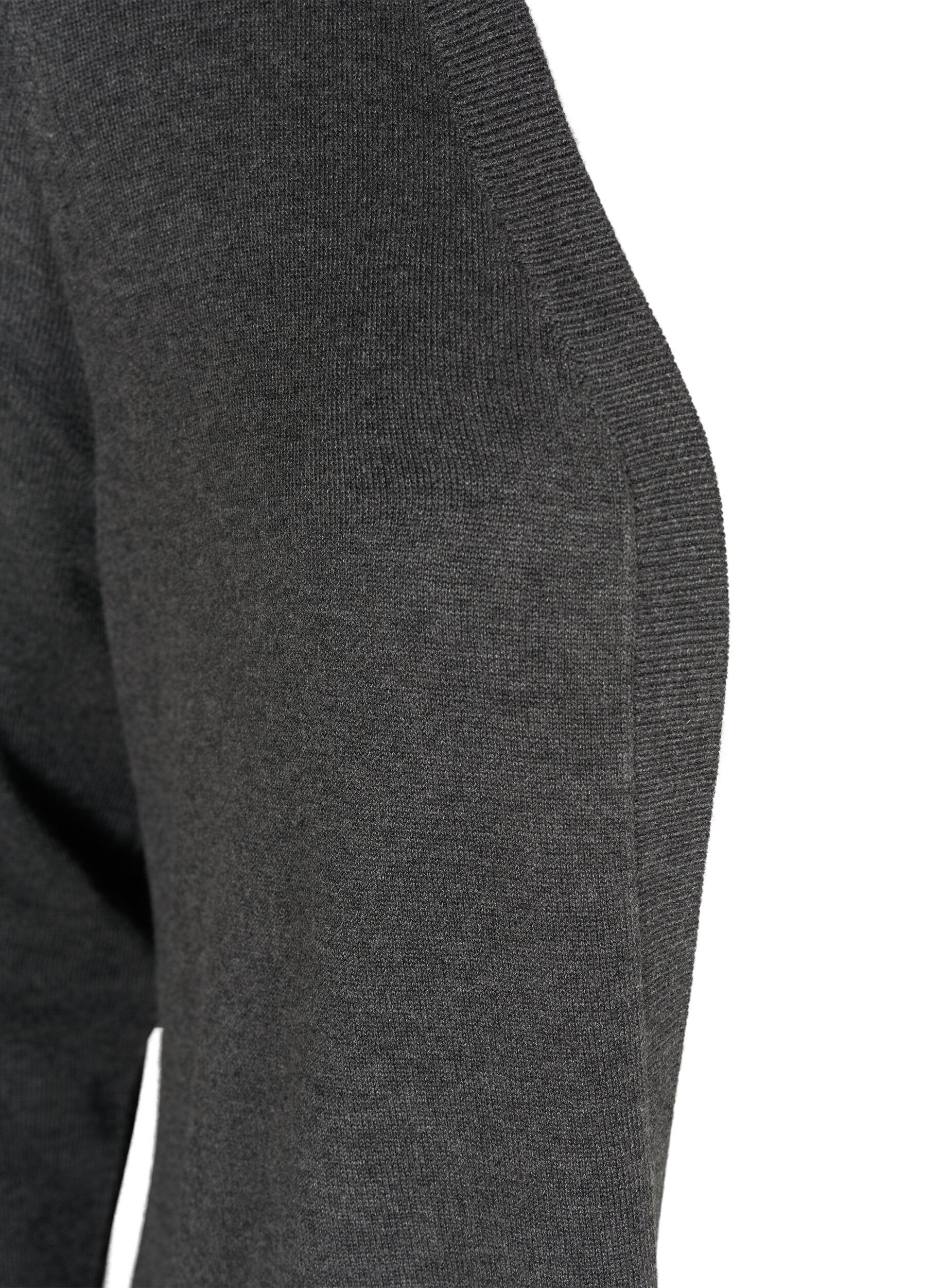 ZizziLang gebreid vest in viscosemix, Grijs, Packshot image number 2