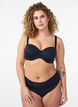 Gewatteerde strapless BH met afneembare bandjes, Zwart, Model image number 1