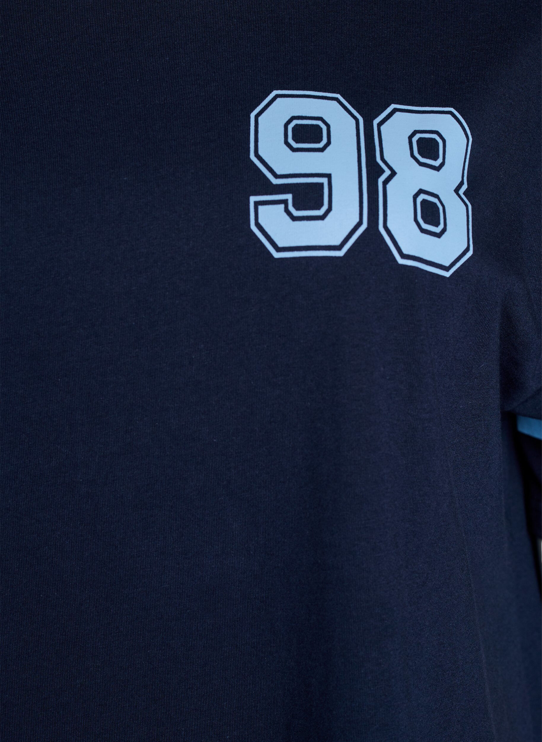 Zizzi Kort T-shirtjurkje met sportieve details, Blauw, Packshot image number 2