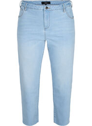 7/8 jeans met ruwe randjes en hoge taille, Super L.Blue Denim