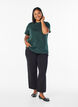 Basic katoenen T-shirt met ronde hals, Groen, Model image number 1
