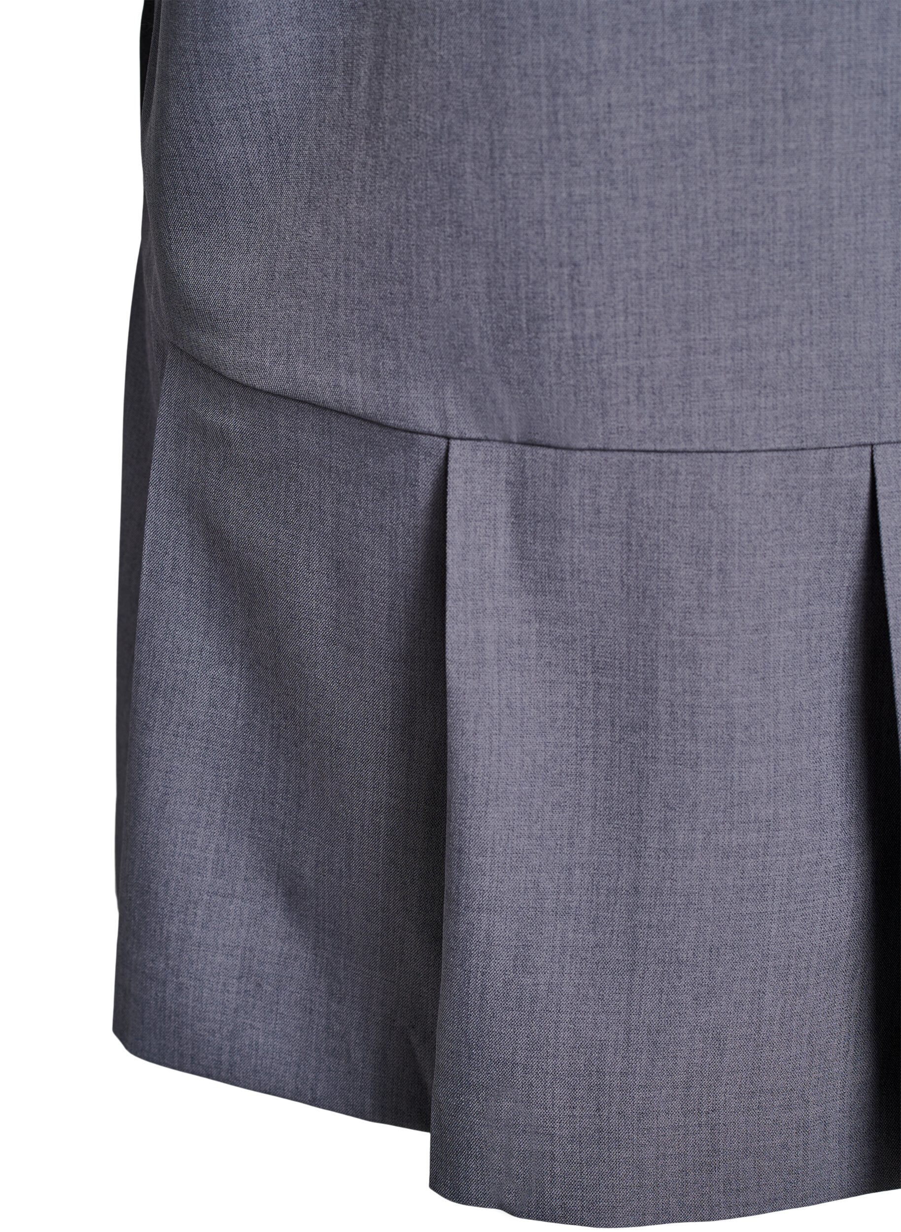 Zizzi Korte A-lijn jurk met ritssluiting en 3/4-mouwen, Grijs, Packshot image number 3