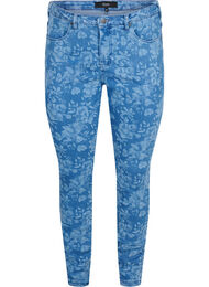 Super slim Amy jeans met patroon, Blue denim