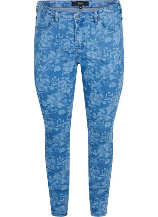 Super slim Amy jeans met patroon, Blue denim, Packshot image number 0