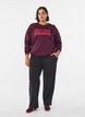 Sweatshirt met tekst print, Rood, Model image number 1