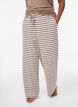 Gestreepte pyjamabroek met een high waist en wijde pijpen, Beige, Model image number 2