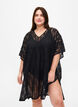 Kaftan strandjurk met gaatjespatroon, Black, Model image number 0