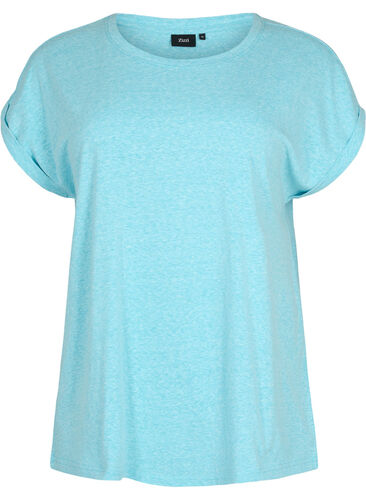 Gemêleerd t-shirt met korte mouwen, Blue Atoll Mél, Packshot image number 0