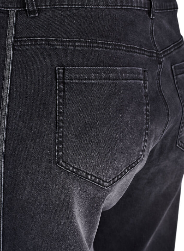 Wide fit jeans met verticale denimdetails, Grijs, Packshot image number 3