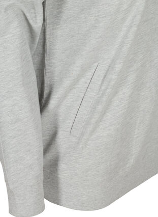 Gemêleerd sweatshirt met ritssluiting, Light Grey Melange, Packshot image number 3