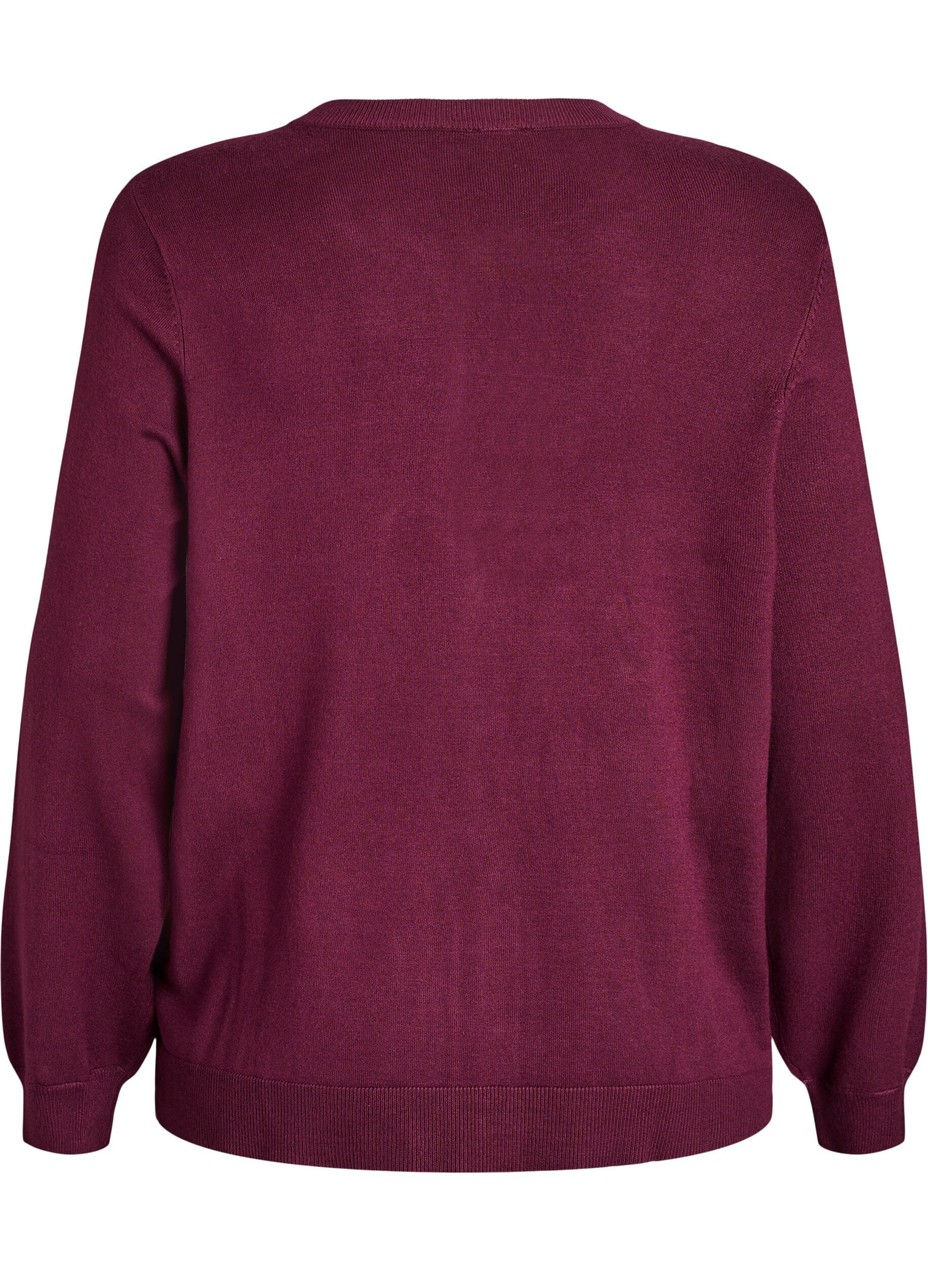 Zizzi Fijngebreide cardigan met bolknopen, Rood, Packshot image number 1