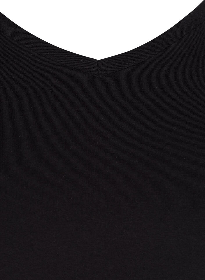 Basic t-shirt in effen kleur met katoen, Zwart, Packshot image number 2