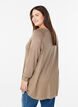 Gebreide blouse met knoopjes aan de zijkant, Beige, Model image number 2