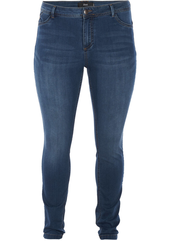 Extra slim fit Amy jeans met hoge taille, Blauw, Packshot image number 0