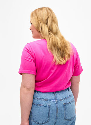T-shirt met tekstmotief, Shocking Pink W.Pink, Model image number 1