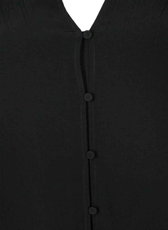Viscose shirt met V-hals, Black, Packshot image number 2