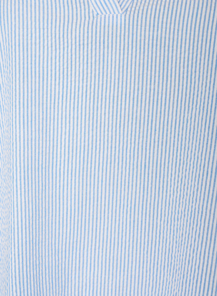 Katoenen tuniek met strepen en ruchesdetails, Blauw, Packshot image number 2