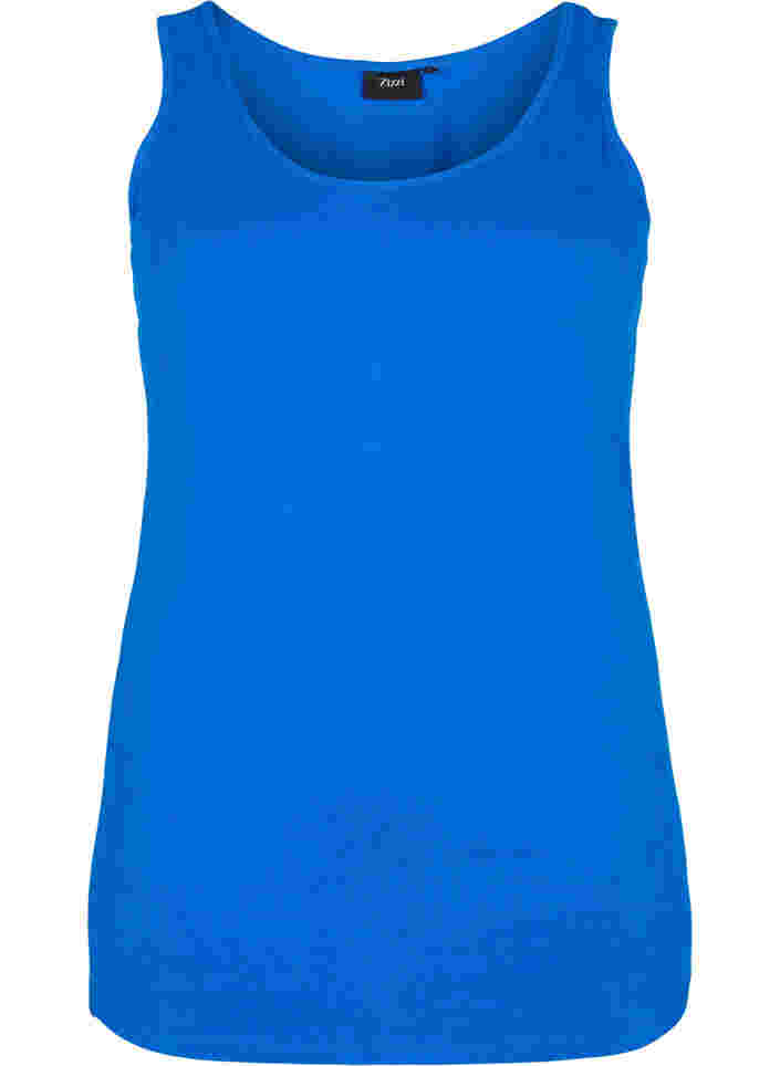 Effen gekleurd basic top in katoen, Skydiver, Packshot image number 0