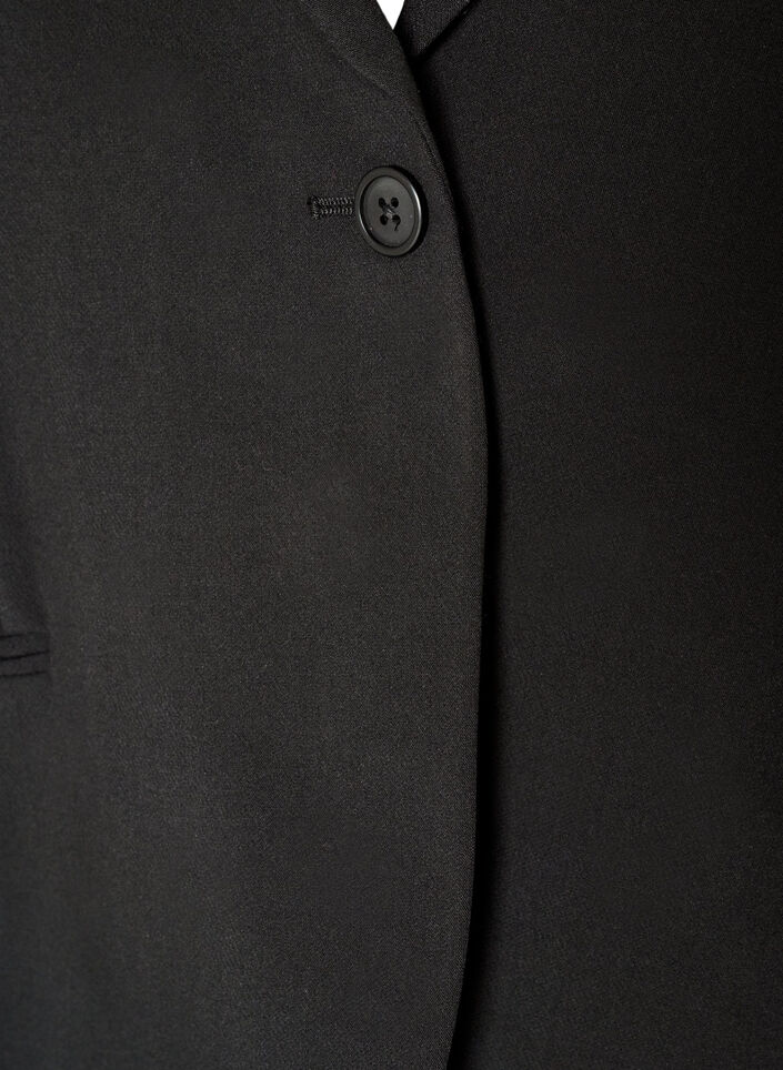 Klassieke blazer met een enkele knoopsluiting, Zwart, Packshot image number 2