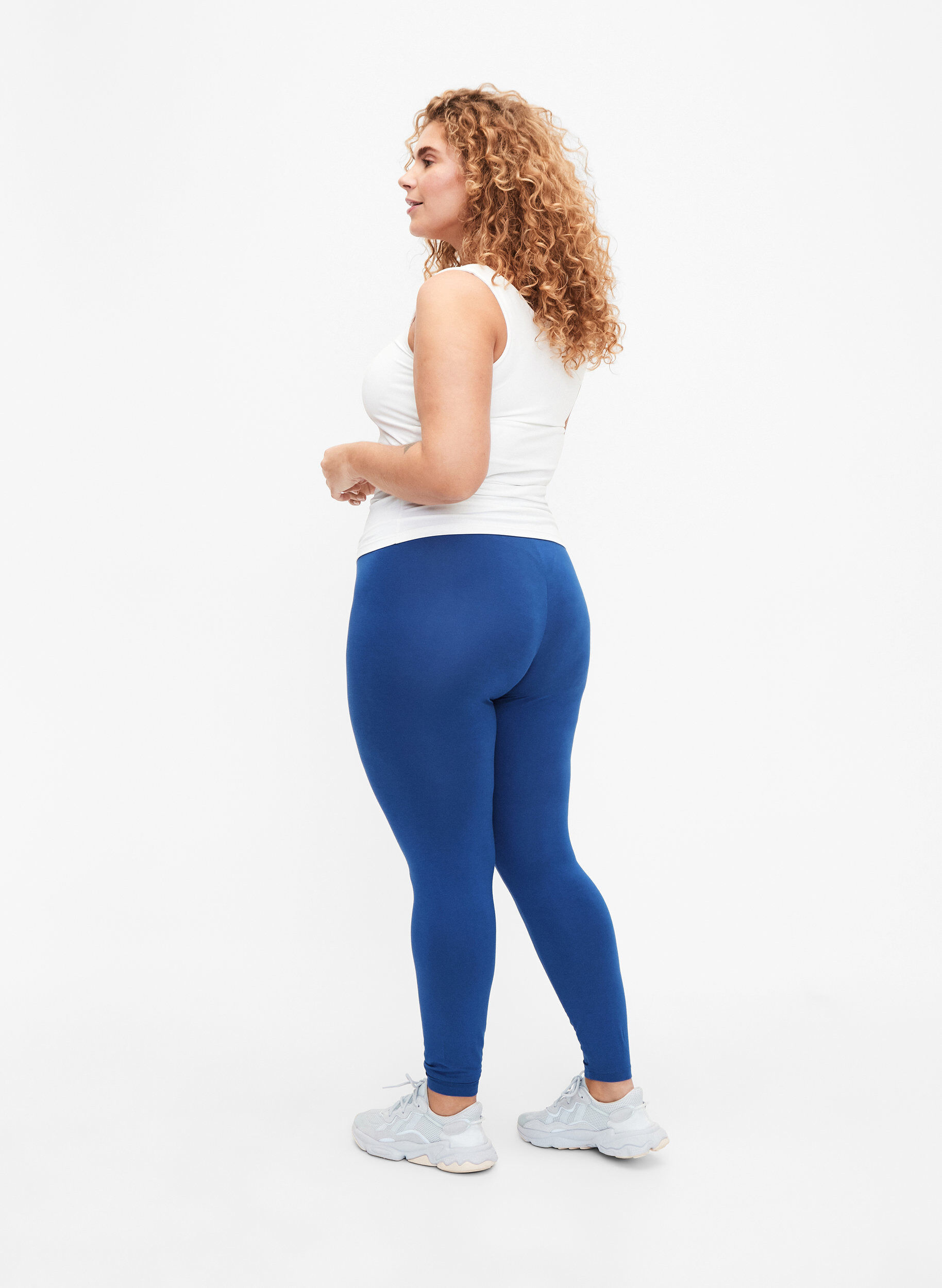 Zizzi Basic legging in viscose, Blauw, Model image number 2