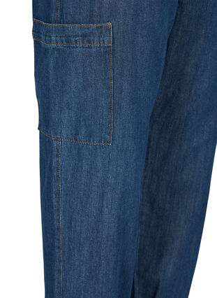 Cargo jeans met zakken, Dark blue denim, Packshot image number 3