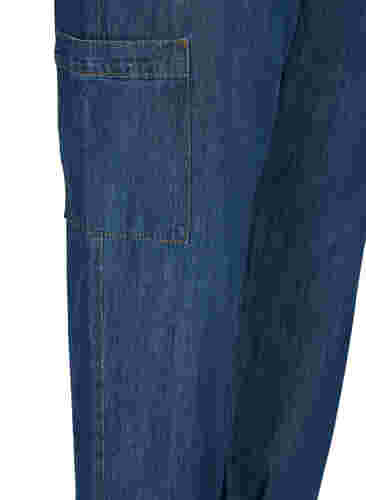 Cargo jeans met zakken, Dark blue denim, Packshot image number 3