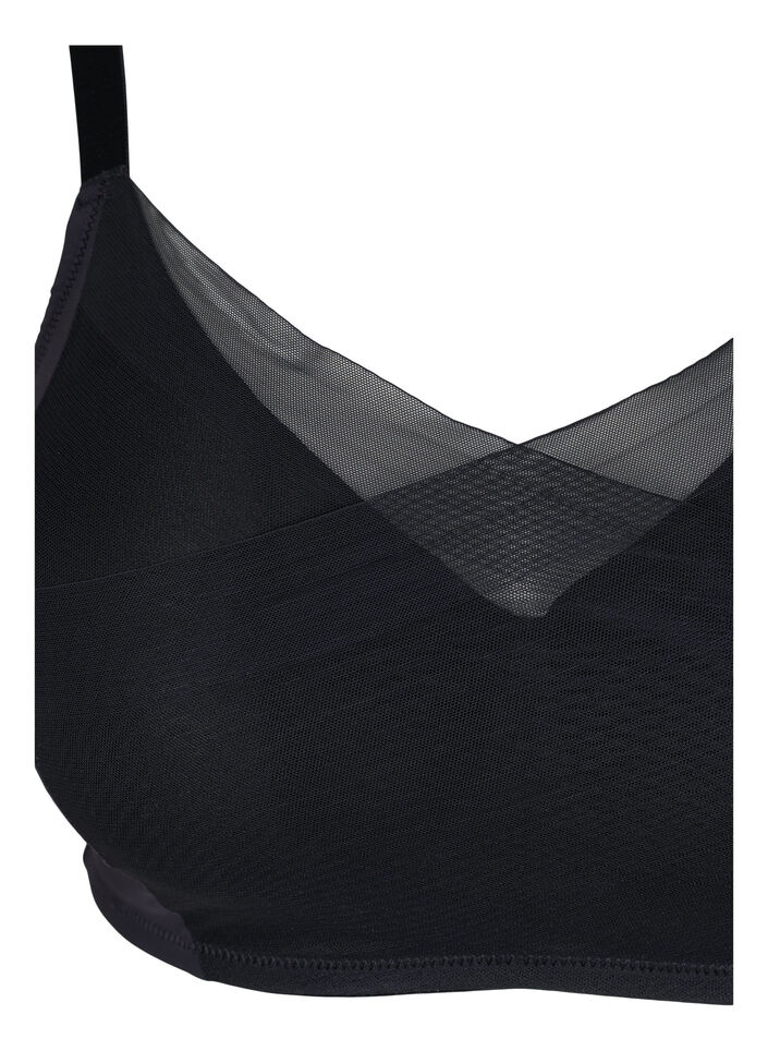 Beha met mesh en padded cups, Black, Packshot image number 2