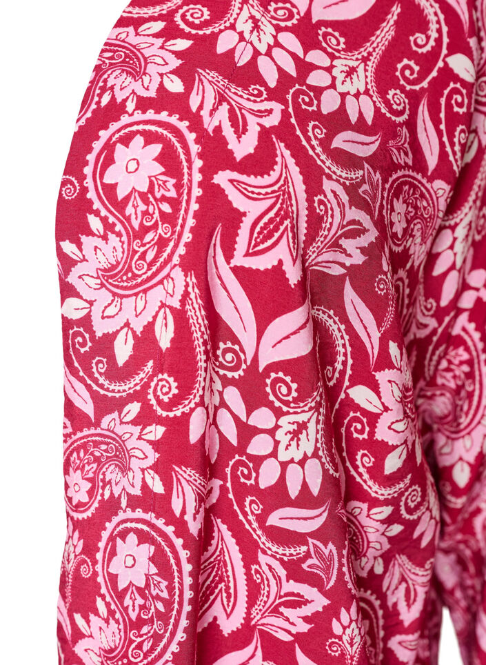 Korte viscose kimono met 3/4 mouwen, Roze, Packshot image number 2