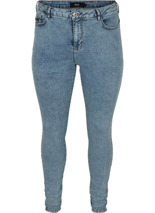 Amy jeans met hoge taille en stone wash, Stone Washed, Packshot image number 0
