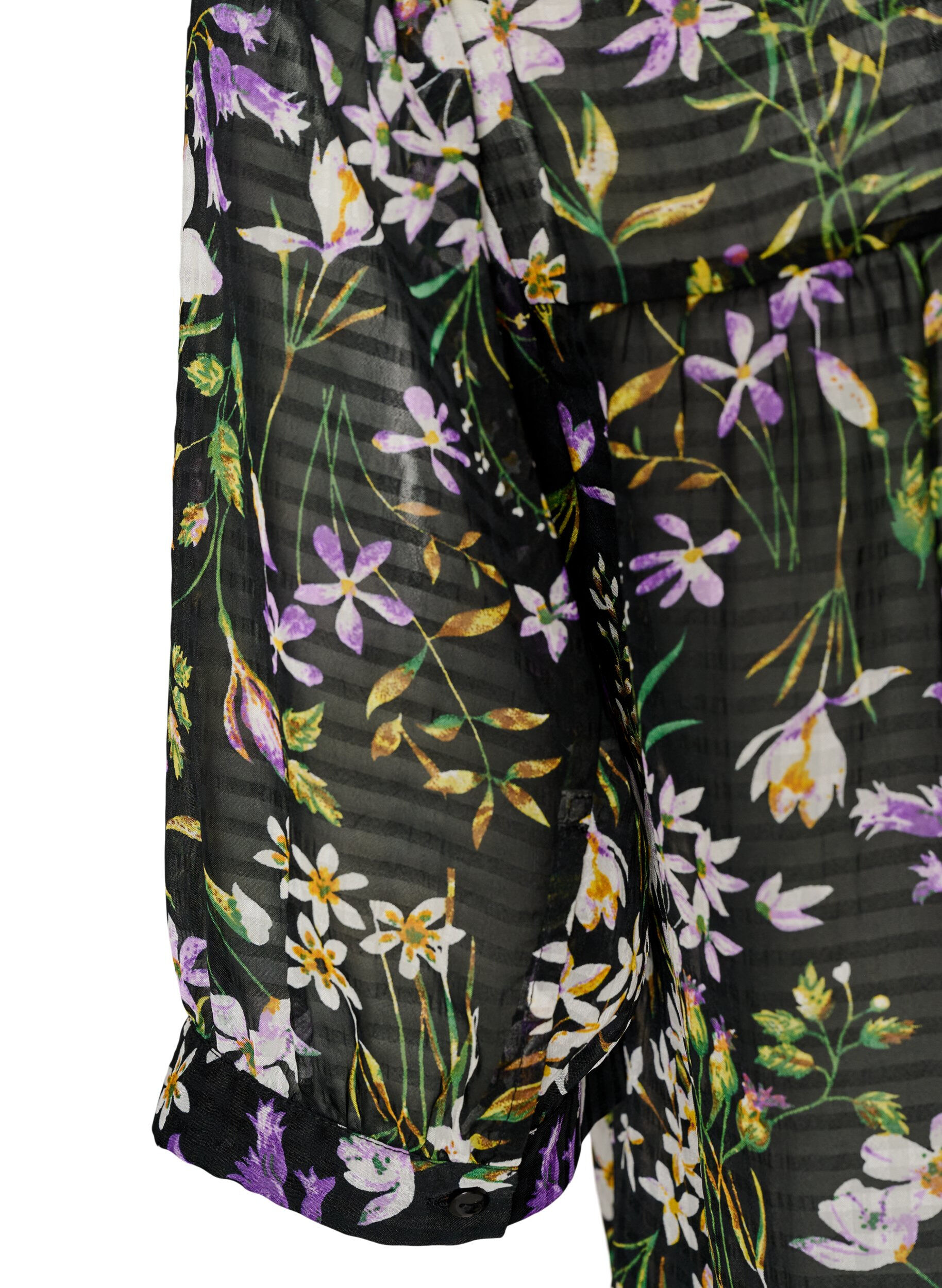 ZizziBlouse met bloemenprint en V-hals, Zwart, Packshot image number 3