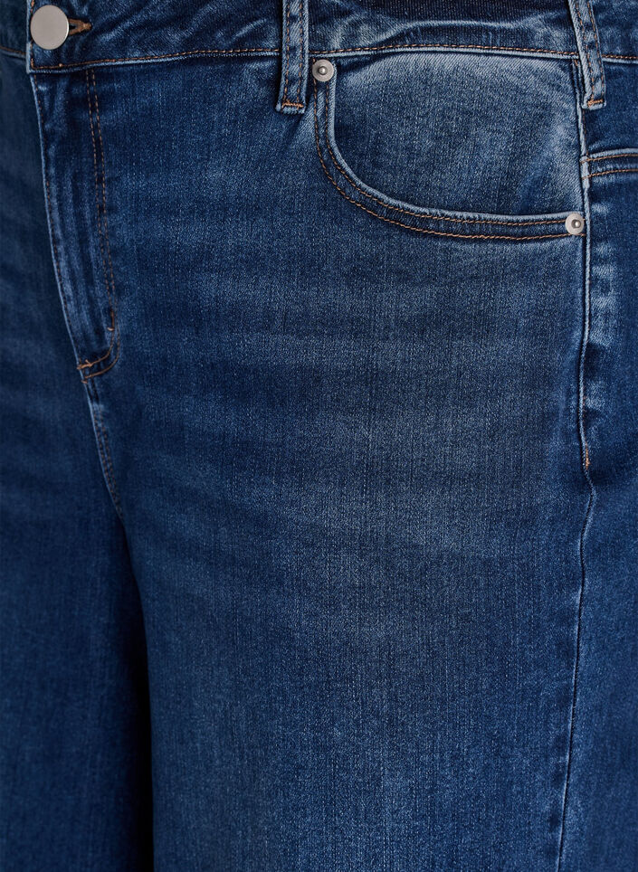 Kiana jeans met een straight-fit en hoge taille, Blauw, Packshot image number 2