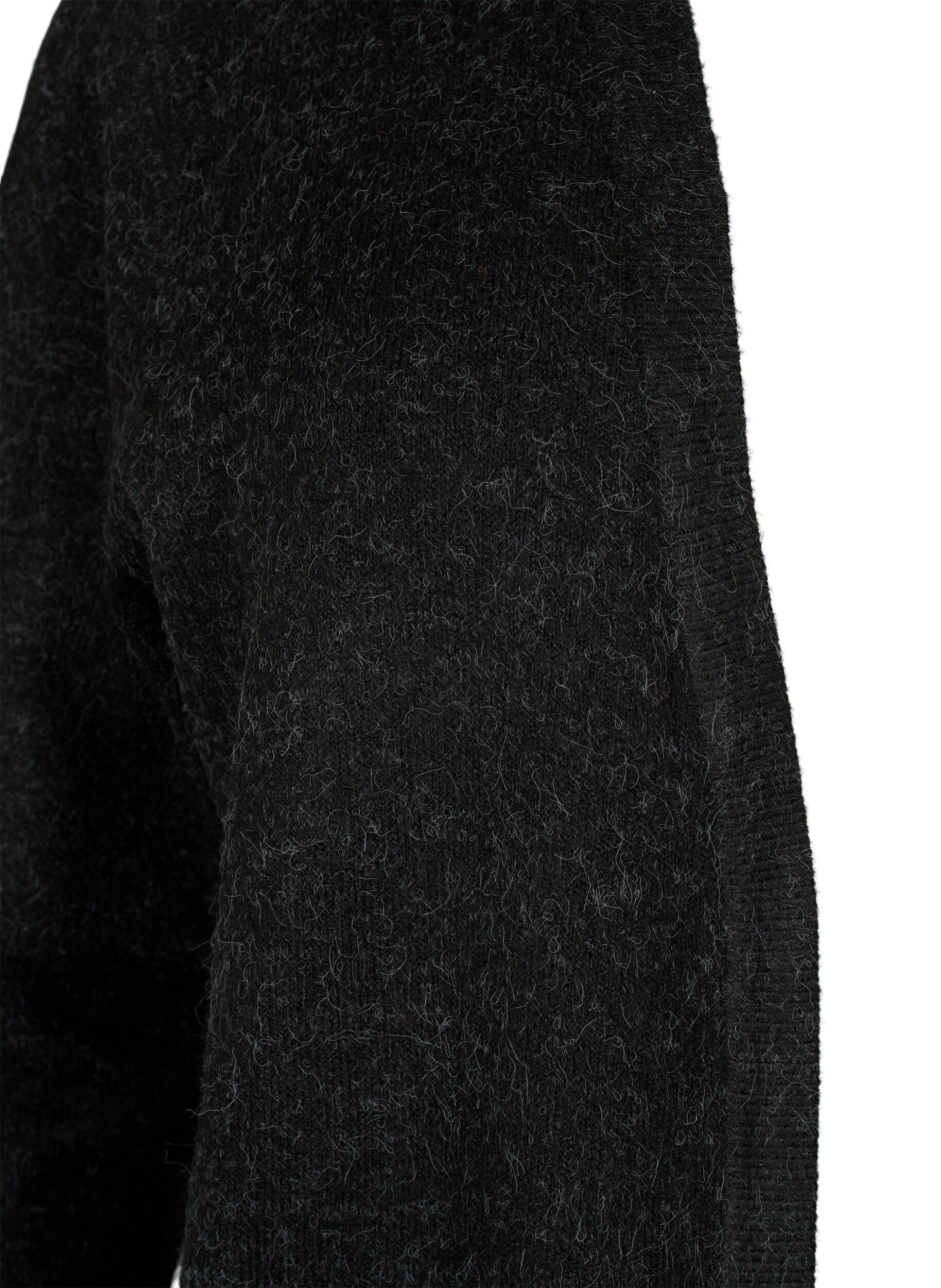 ZizziGevlekt gebreid vest met zakken, Grijs, Packshot image number 2