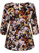 Viscose zwangerschapstop met bloemenprint, Black Flower AOP, Packshot image number 1