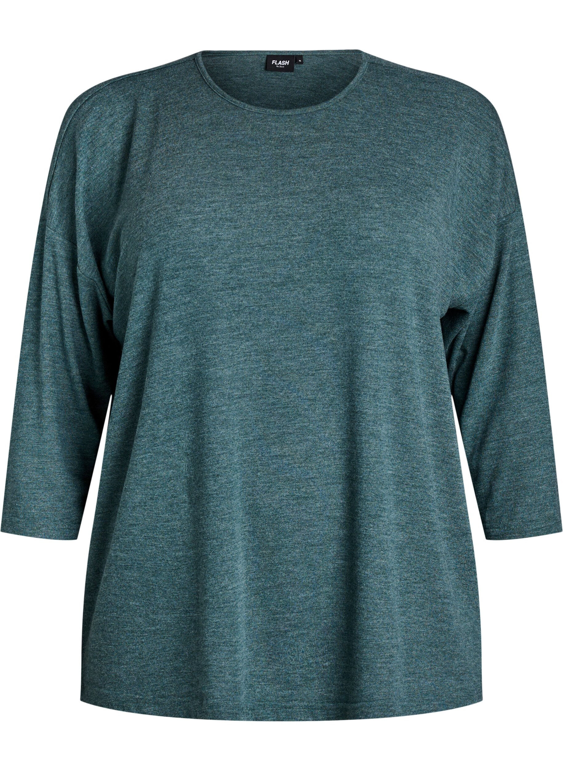 ZizziJersey blouse met 3/4 mouwen, Groen, Packshot image number 0