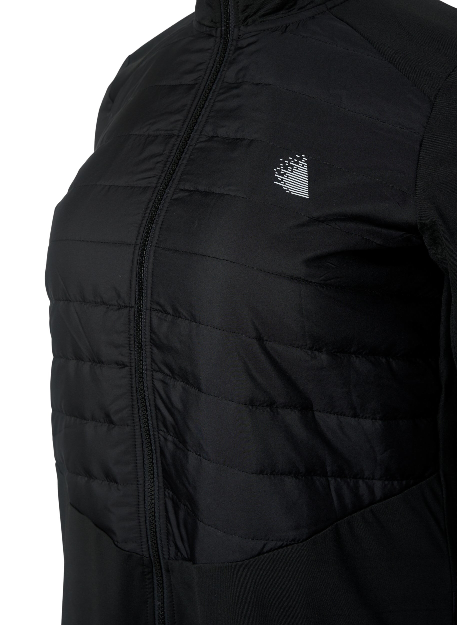 Zizzi Sportief vest met quilt en rits, Black, Packshot image number 2